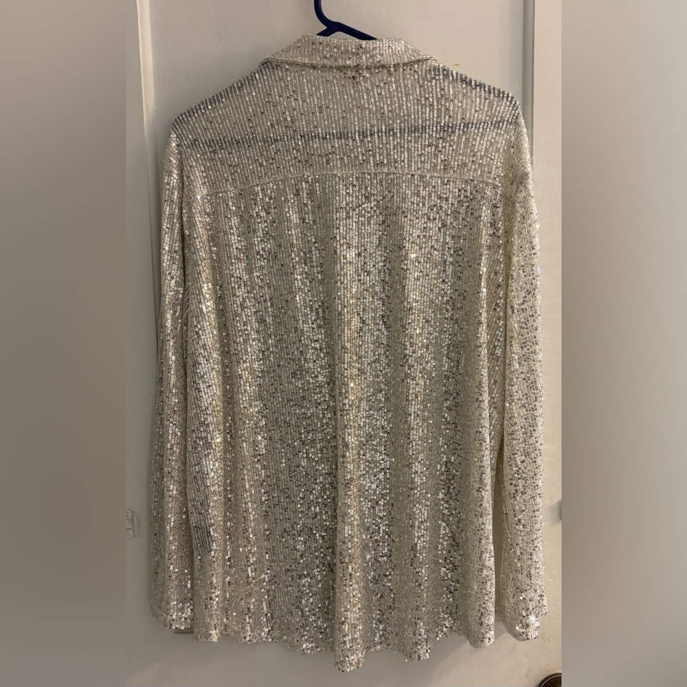 Pol Sequin Button Down Size Medium - image 4